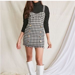Forever 21 Houndstooth Tweed Dress Size S